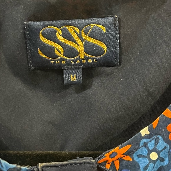 SSYS Sleeveless Everly Scallop Trim Top In Royal Ditsy Floral - Picture 6 of 8